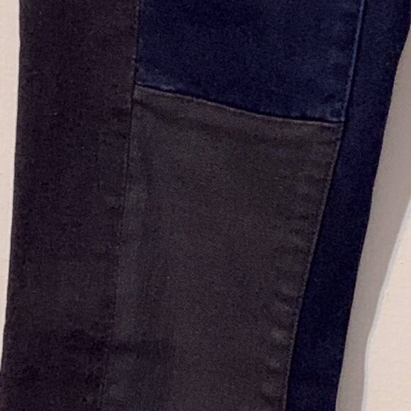 J. Crew Women's Mid Rise Toothpick Size 28 Colorblock Blue Black Jeans Everyday - Picture 5 of 14